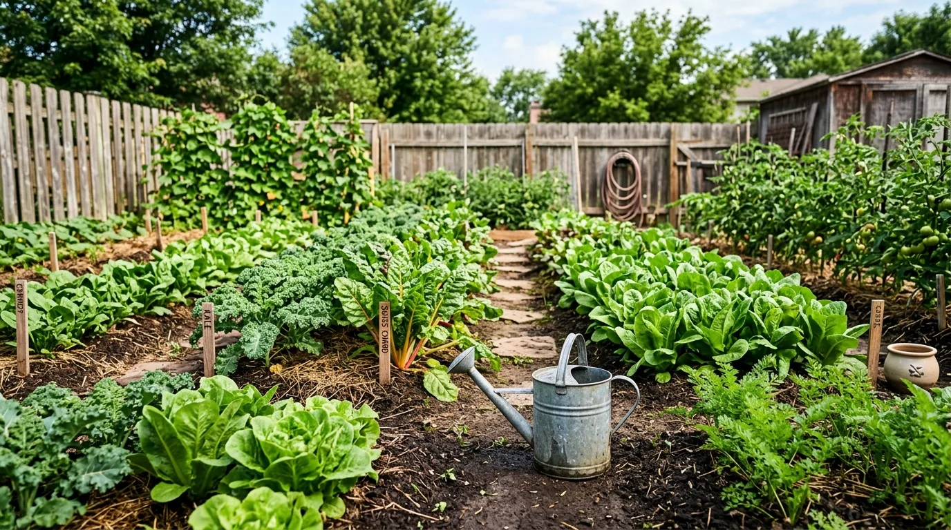 Vegetable Rows With Clear Paths